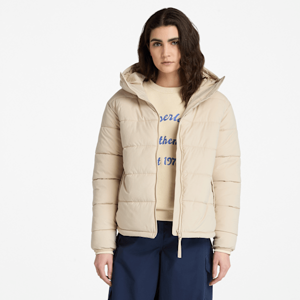 Timberland Water-Repellent Puffer Jacket Beige Women'S