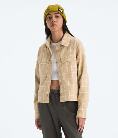 The North Face Women’s Valley Flannel Shirt—Plaid Khaki Stone Grid Large Plaid