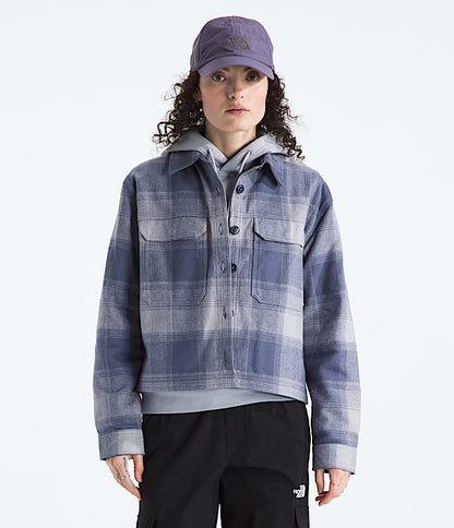 The North Face Women Valley Flannel ShirtPlaid Twilight Galaxy TNF Shadow Plaid Khaki Stone Grid Large Plaid