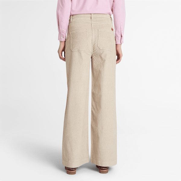 Timberland Washed Corduroy Wide-Leg Pant Beige Women'S