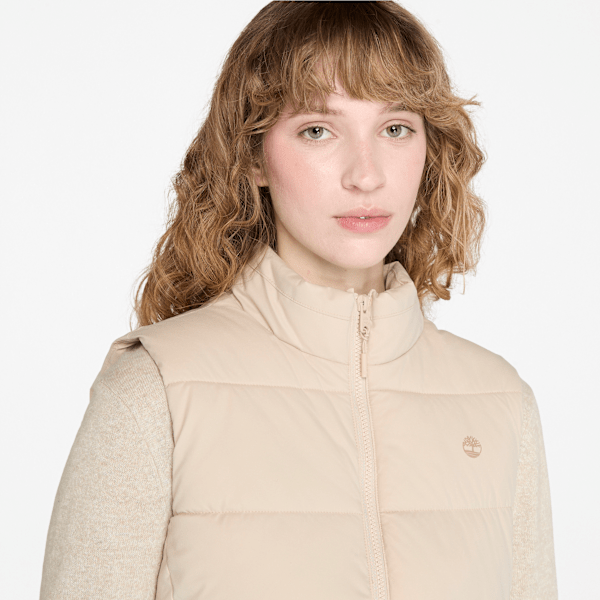 Timberland Water-Repellent Puffer Vest Beige Women'S