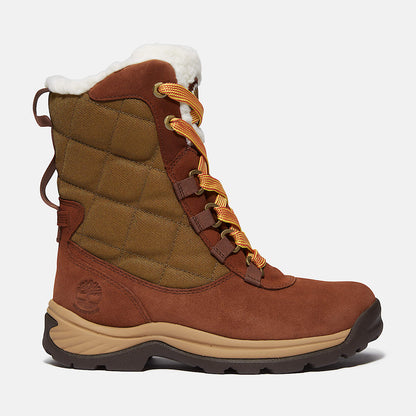 Timberland Women'S White Ledge Tall Waterproof Snow Boot Medium Brown Suede