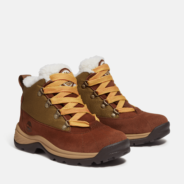 Timberland White Ledge Waterproof Snow Boot Brown Suede/Gold Women'S