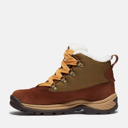 Timberland Women'S White Ledge Waterproof Snow Boot Brown Suede/Gold