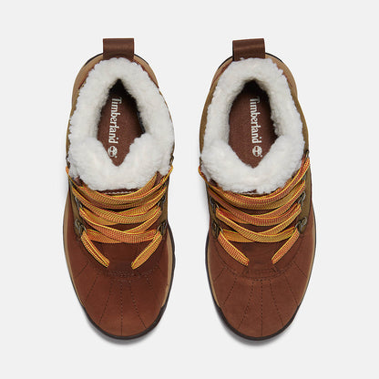 Timberland Women'S White Ledge Waterproof Snow Boot Brown Suede/Gold