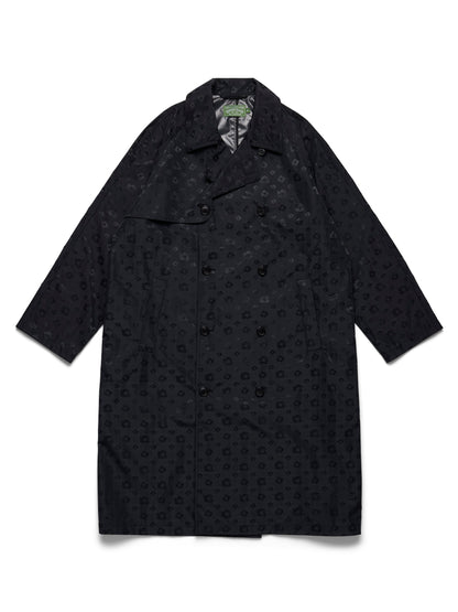 Denim Tears André Leon Talley Wreath Monogram Trench Coat Black