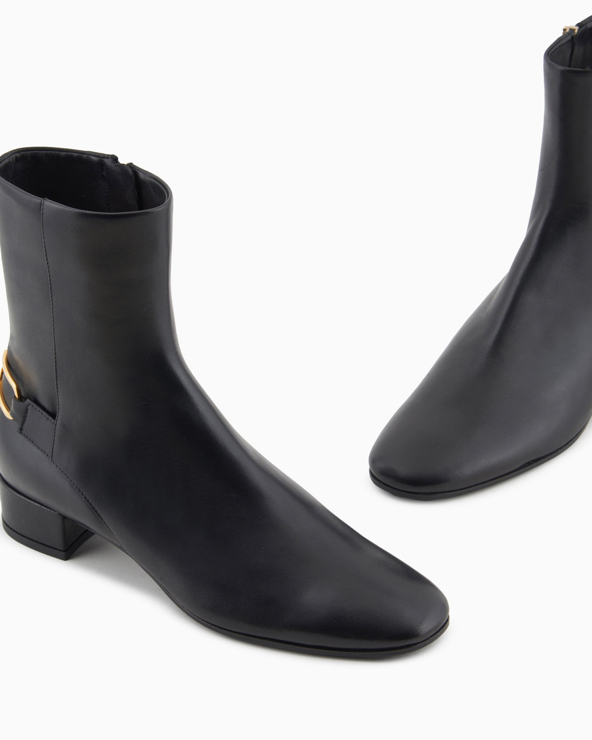 Emporio Armani Nappa-Leather Ankle Boots With An Eagle Plate Black
