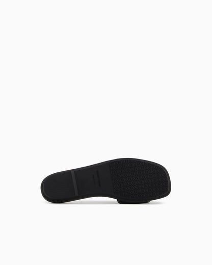 Emporio Armani Nappa-Leather Sandals With Eagle Plate Black