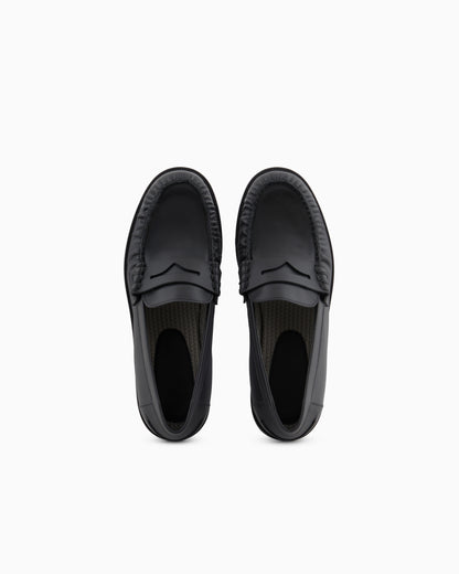 Emporio Armani Smooth Leather Loafers Black