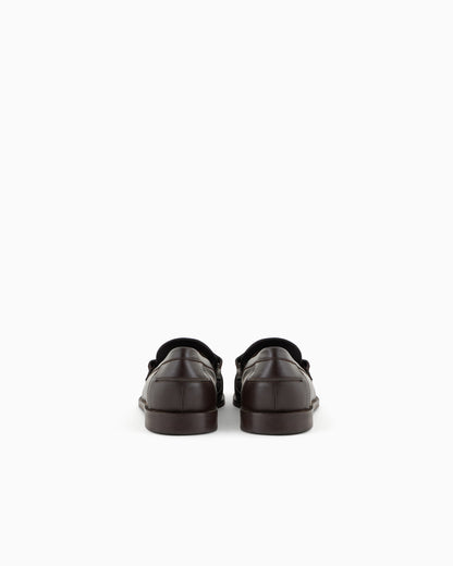 Emporio Armani Smooth Leather Loafers Brown