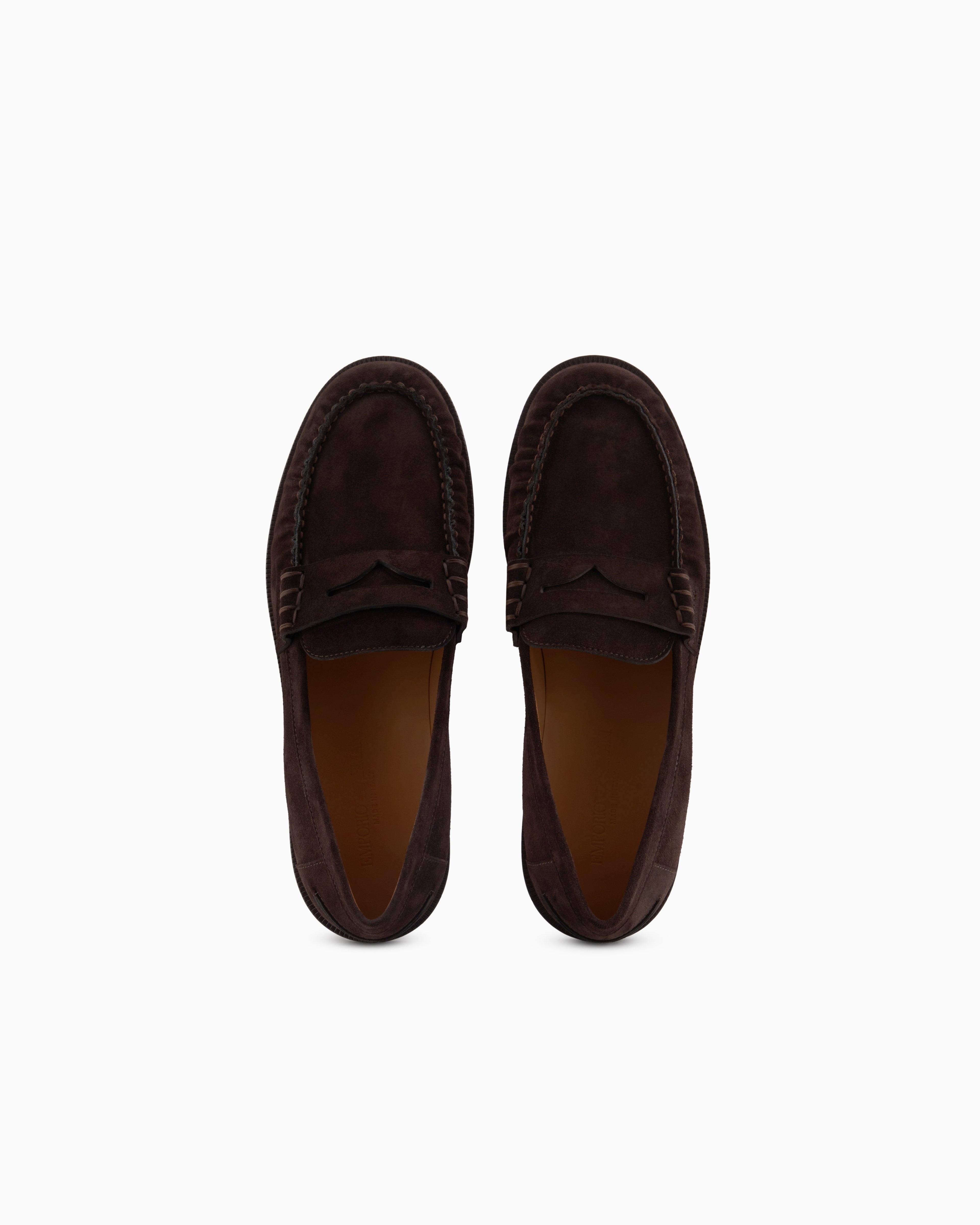 Emporio Armani Suede Loafers Brown