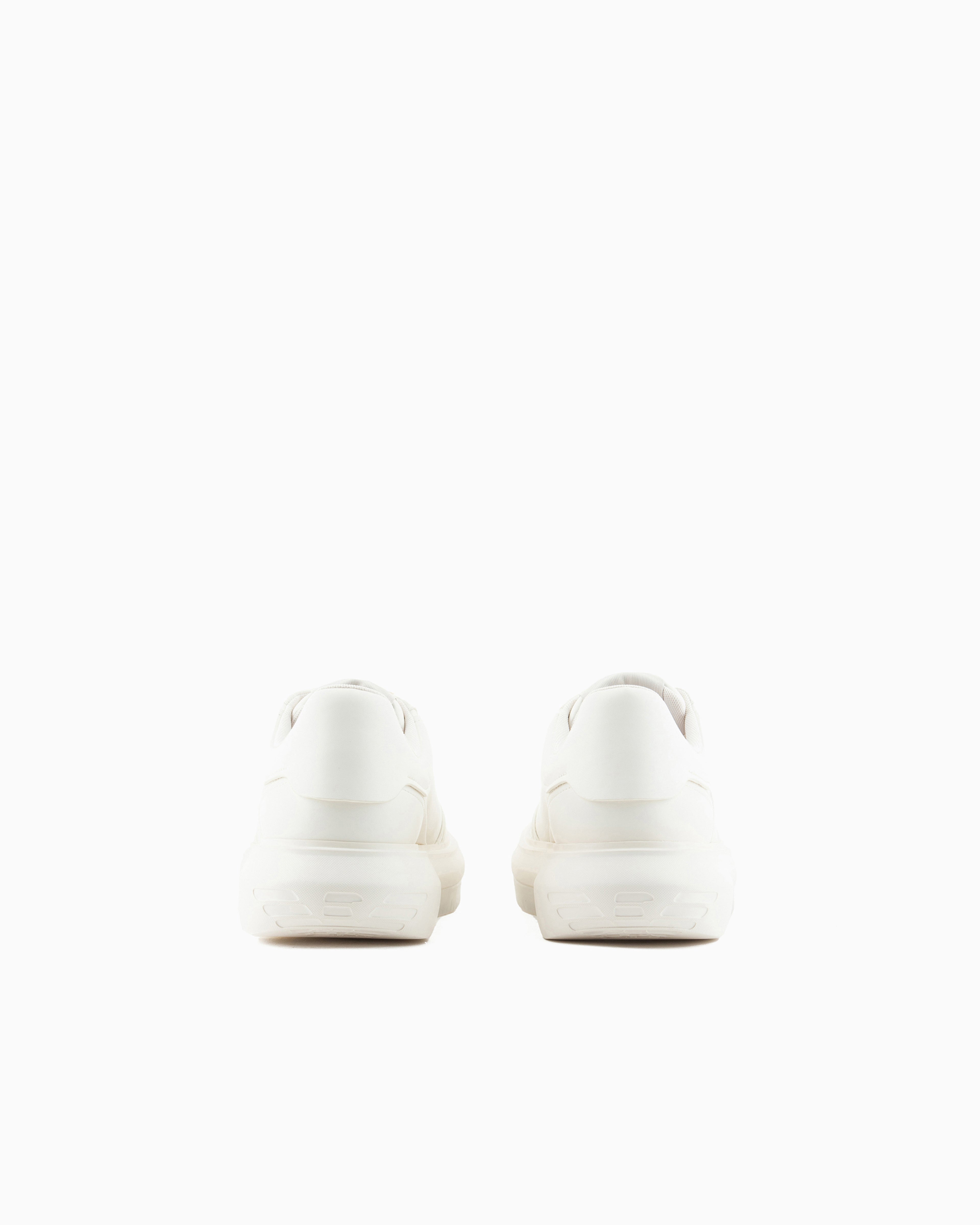 Emporio Armani Leather Sneakers With Side Logo White