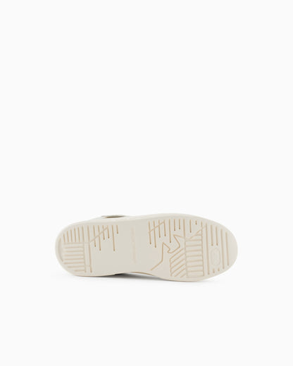 Emporio Armani Leather And Mesh Sneakers With Contrasting Details White