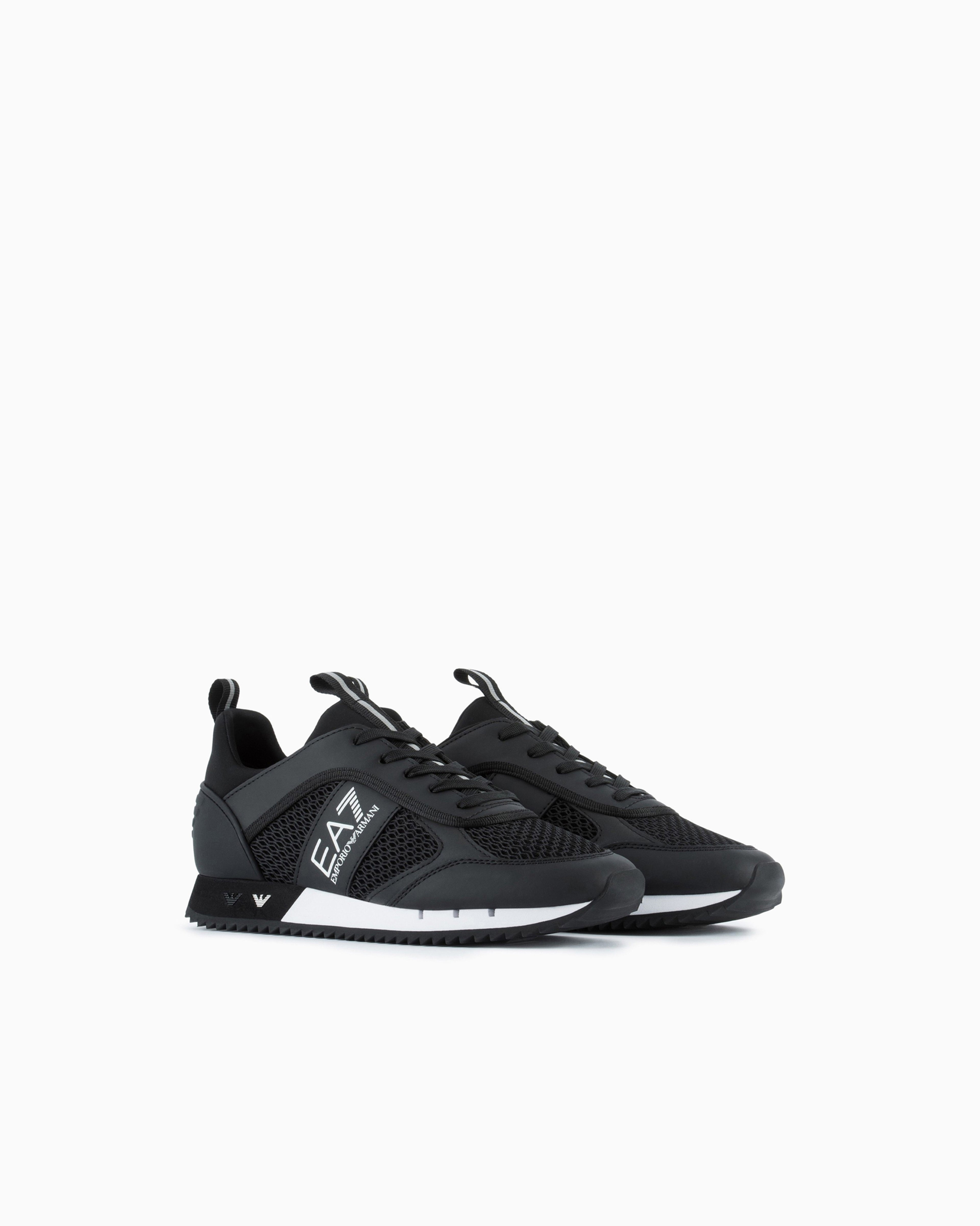 Ea7 Black And White Carbon Sneakers Black