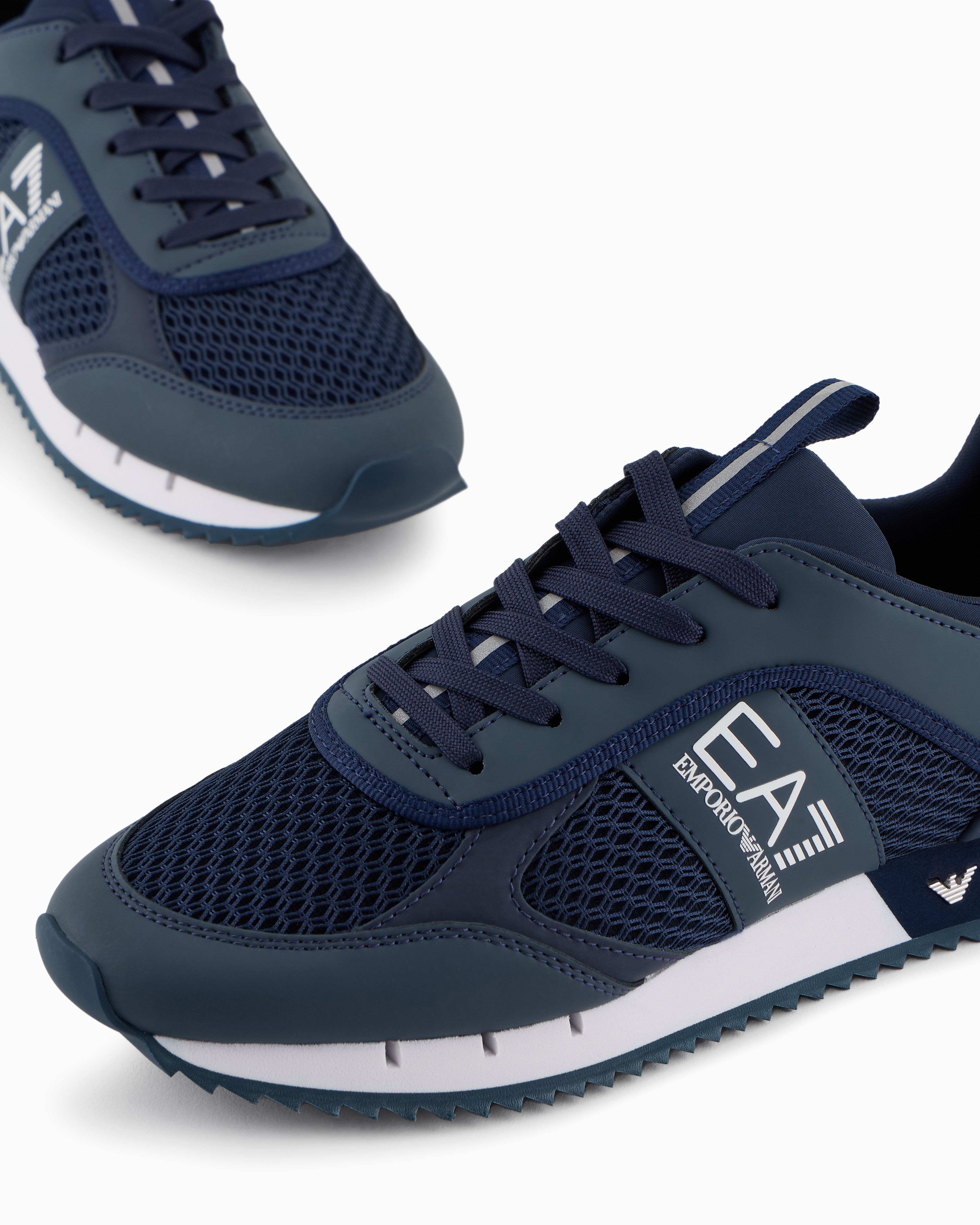 Ea7 Black And White Carbon Sneakers Navy Blue