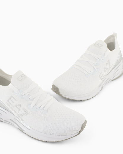 Ea7 Crusher Distance Knit Sneakers White