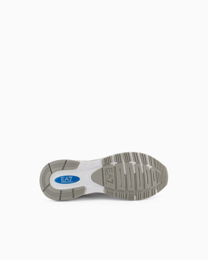 Ea7 Mesh Sneaker For Running With Cushioned Rubber Sole White