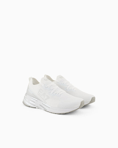 Ea7 Crusher Distance Knit Sneakers White