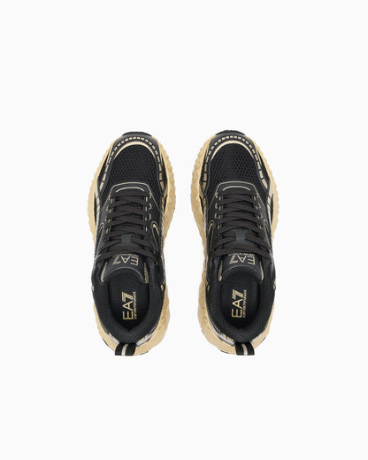 Ea7 Ultimate Tech Sneaker In Mesh With Thick Sole Kobra Tech Gold
