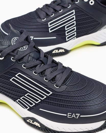 Ea7 Tennis Sneaker In Fabric With Rubber Sole New Tennis Clay Blue