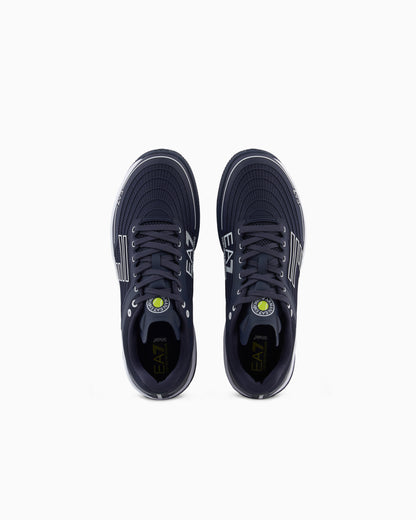 Ea7 Tennis Sneaker In Fabric With Rubber Sole New Tennis Clay Blue