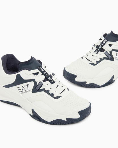 Ea7 Running Sneaker With A Breathable Mesh Upper New Padel White