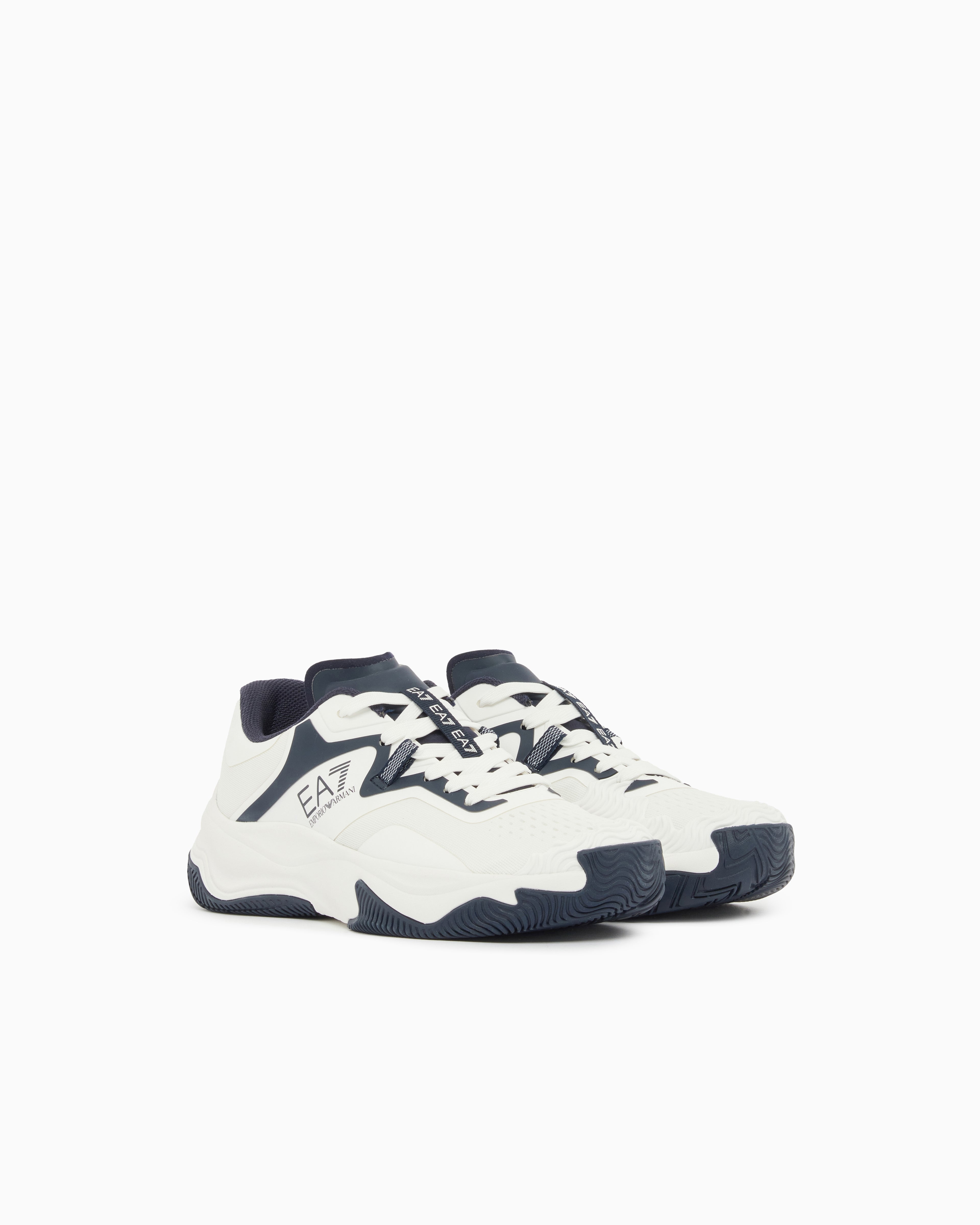 Ea7 Running Sneaker With A Breathable Mesh Upper New Padel White