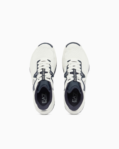 Ea7 Running Sneaker With A Breathable Mesh Upper New Padel White