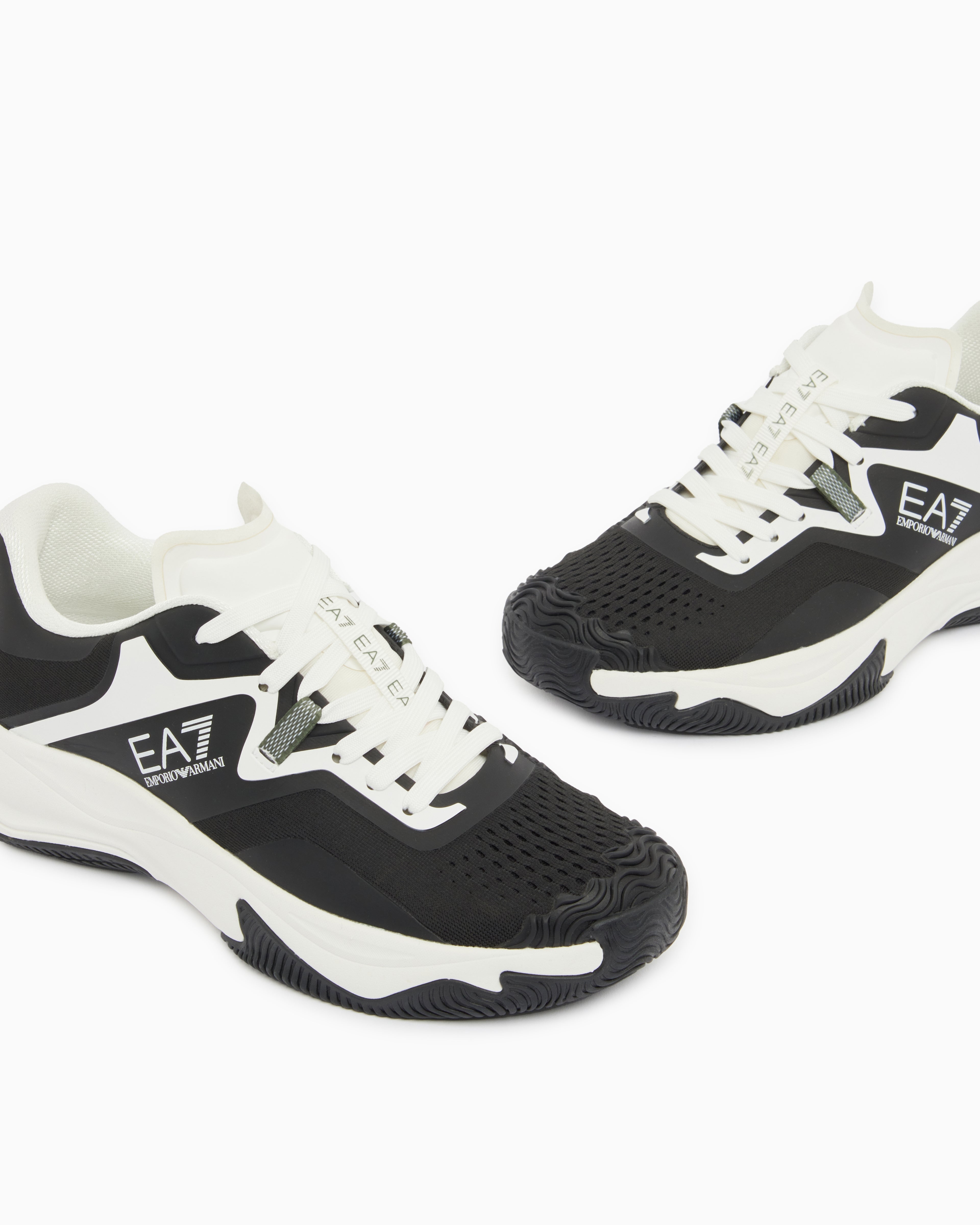 Ea7 Running Sneaker With A Breathable Mesh Upper New Padel Black