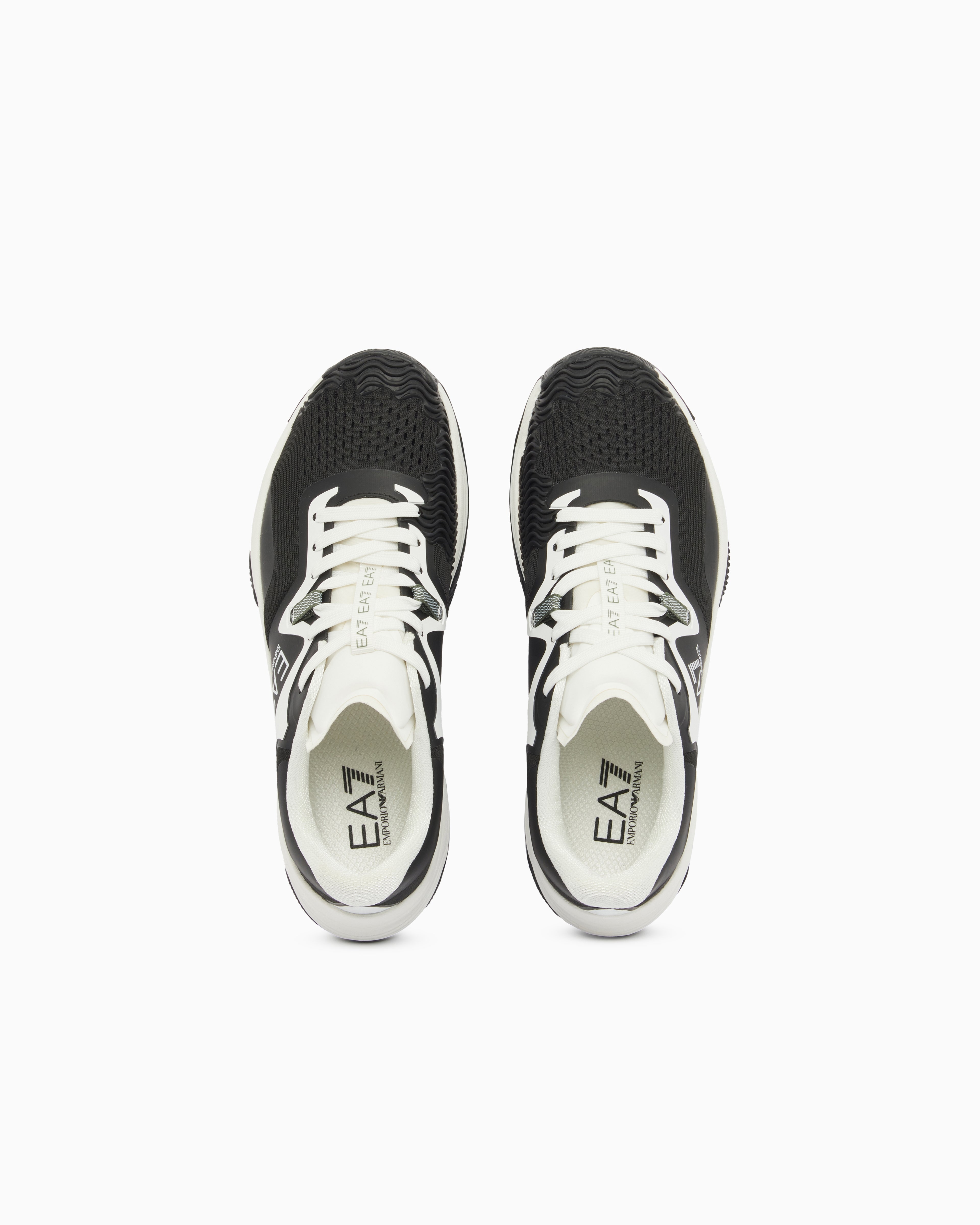 Ea7 Running Sneaker With A Breathable Mesh Upper New Padel Black