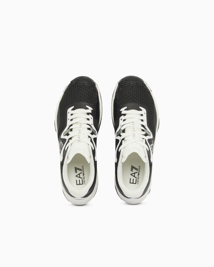 Ea7 Running Sneaker With A Breathable Mesh Upper New Padel Black