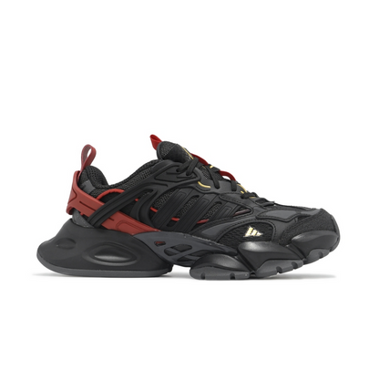 Adidas XLG Runner Deluxe sneaker in black, gold metallic and red