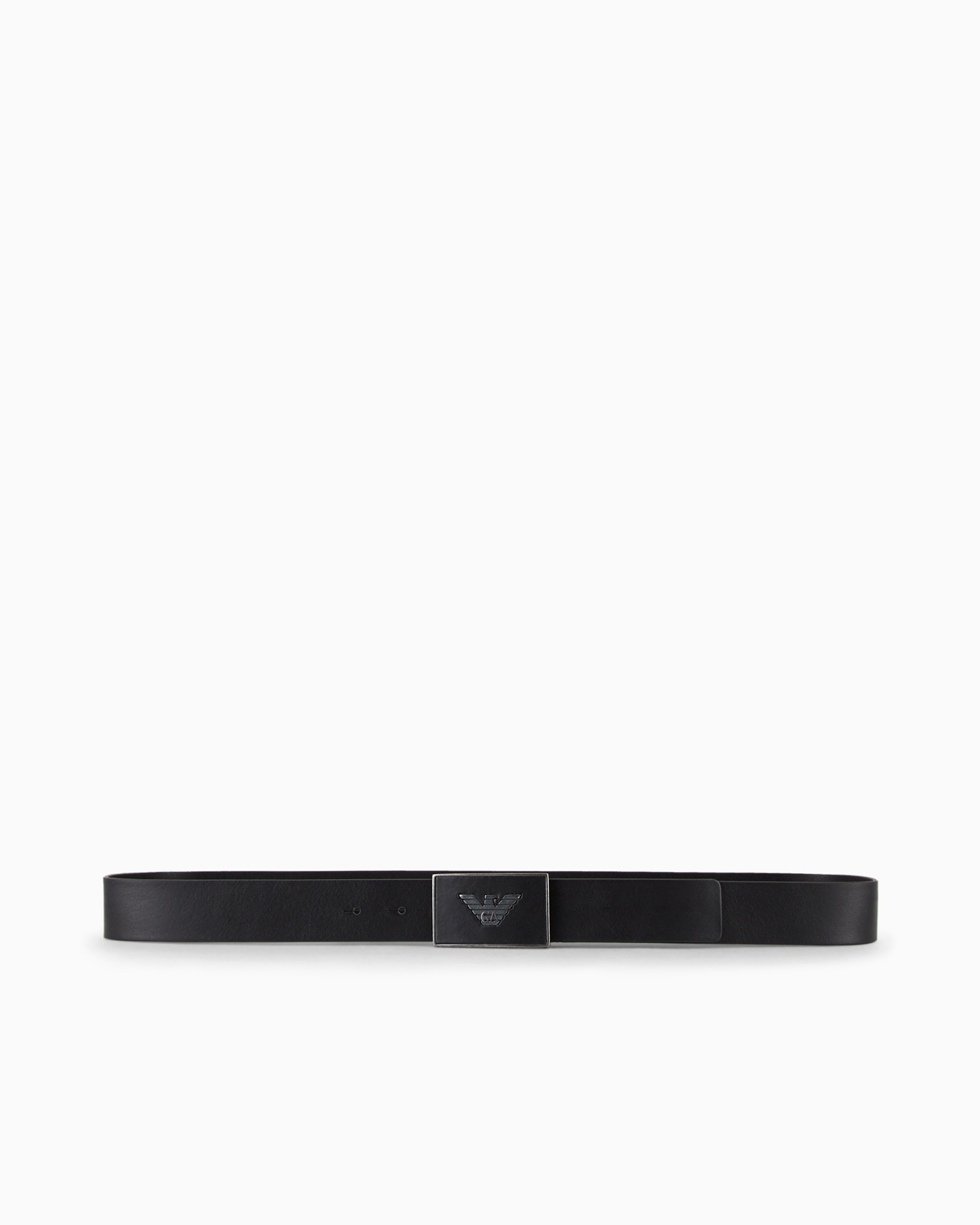 Emporio Armani Leather belt with eagle plate