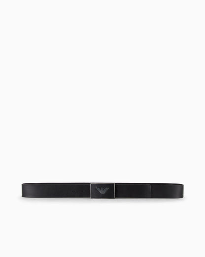 Emporio Armani Leather belt with eagle plate