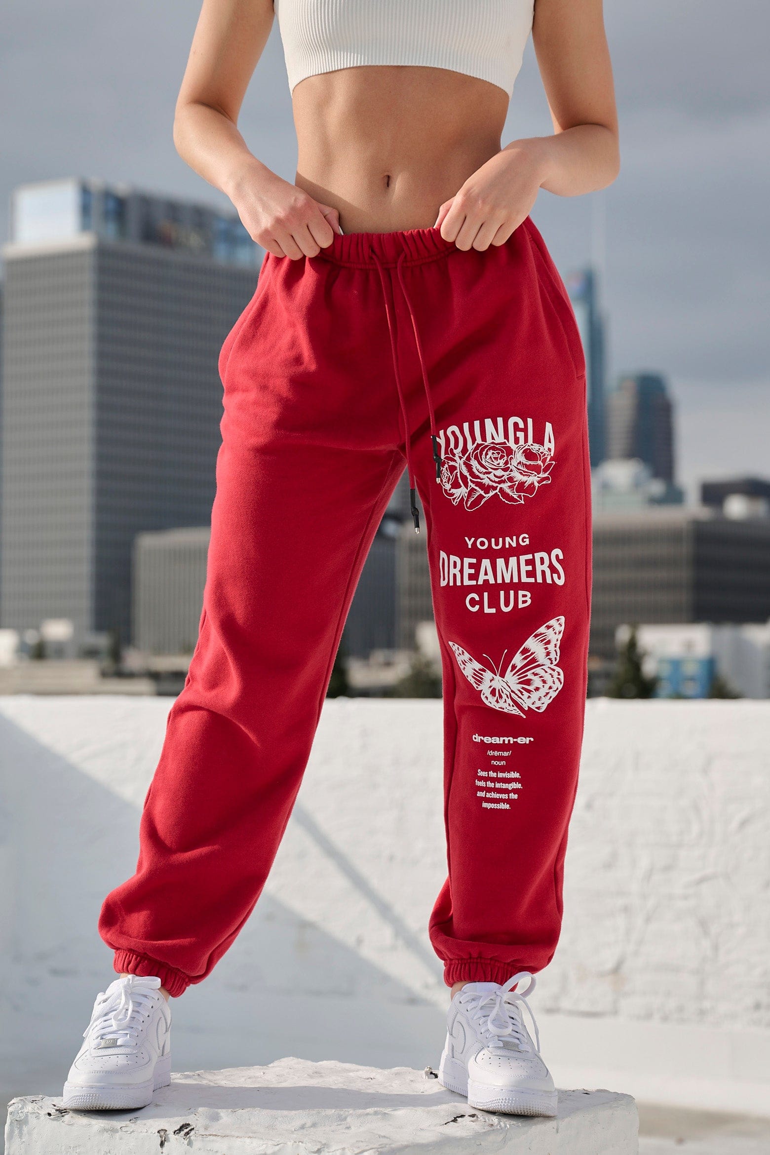 YoungLA W211 Dreamers Joggers Deep Red