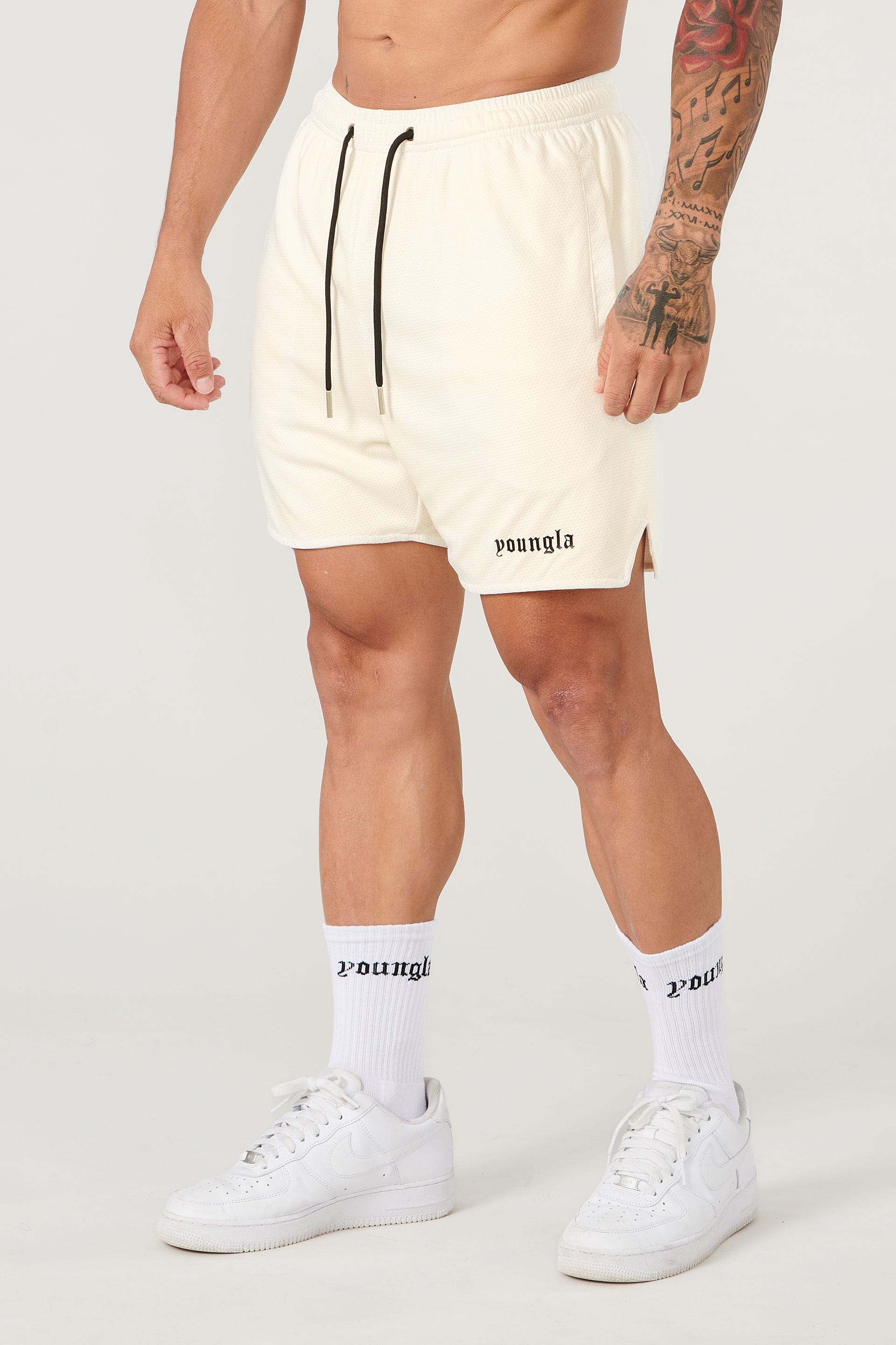 YoungLA 134 Game-Time Shorts & Socks Set Off-White