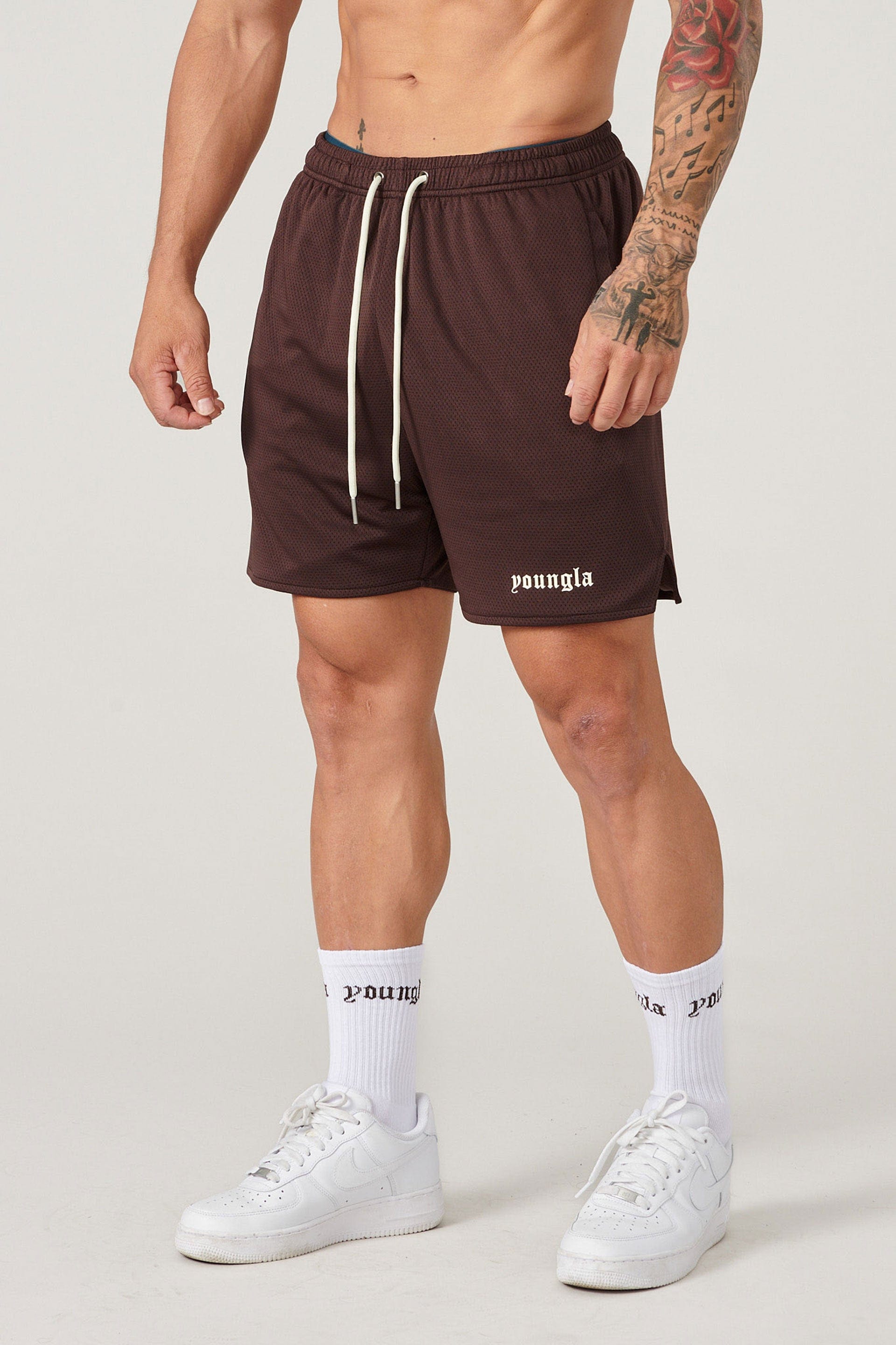 YoungLA 134 Game-Time Shorts & Socks Set Chocolate