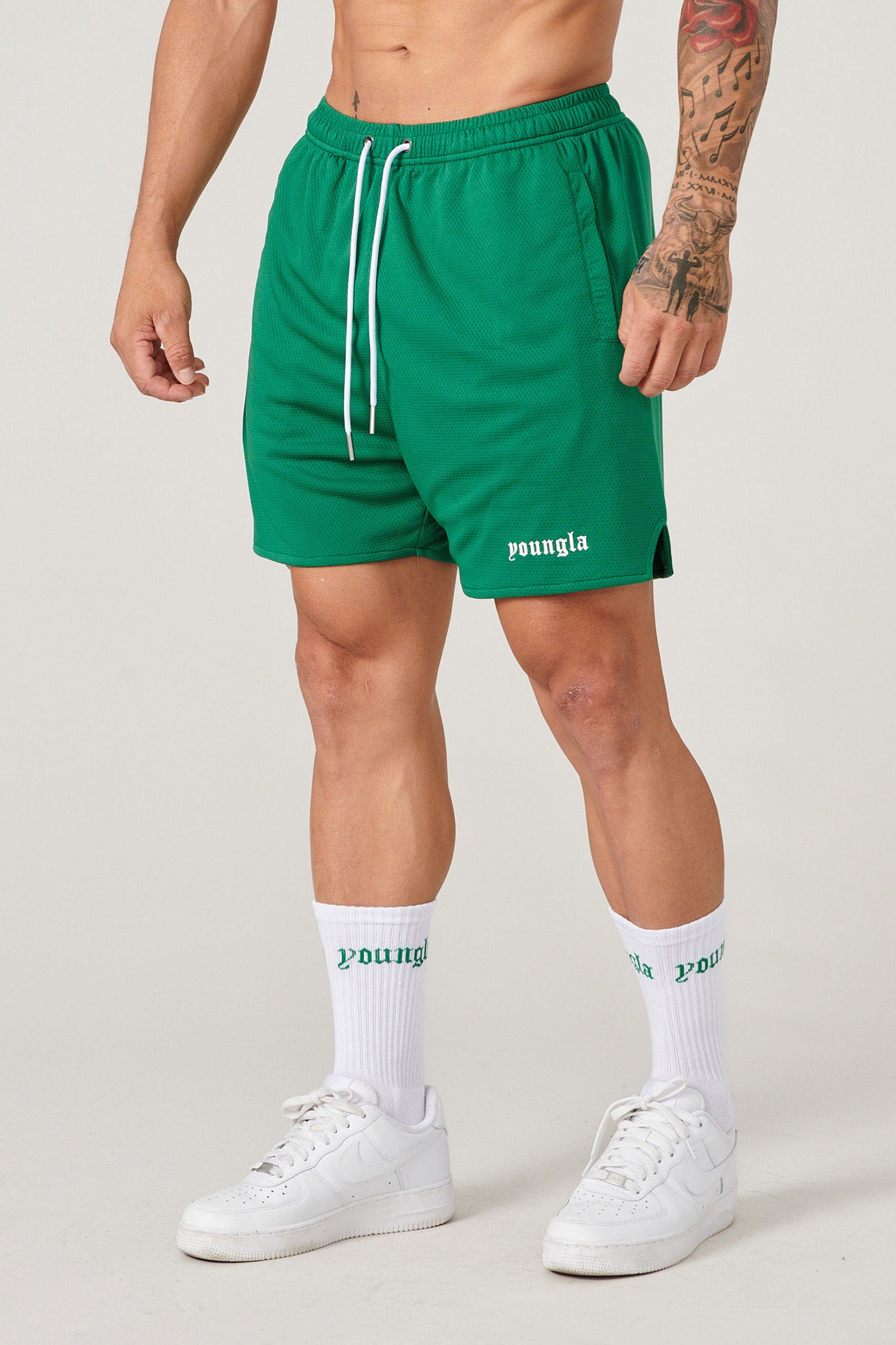 YoungLA 134 Game-Time Shorts & Socks Set Foliage Green