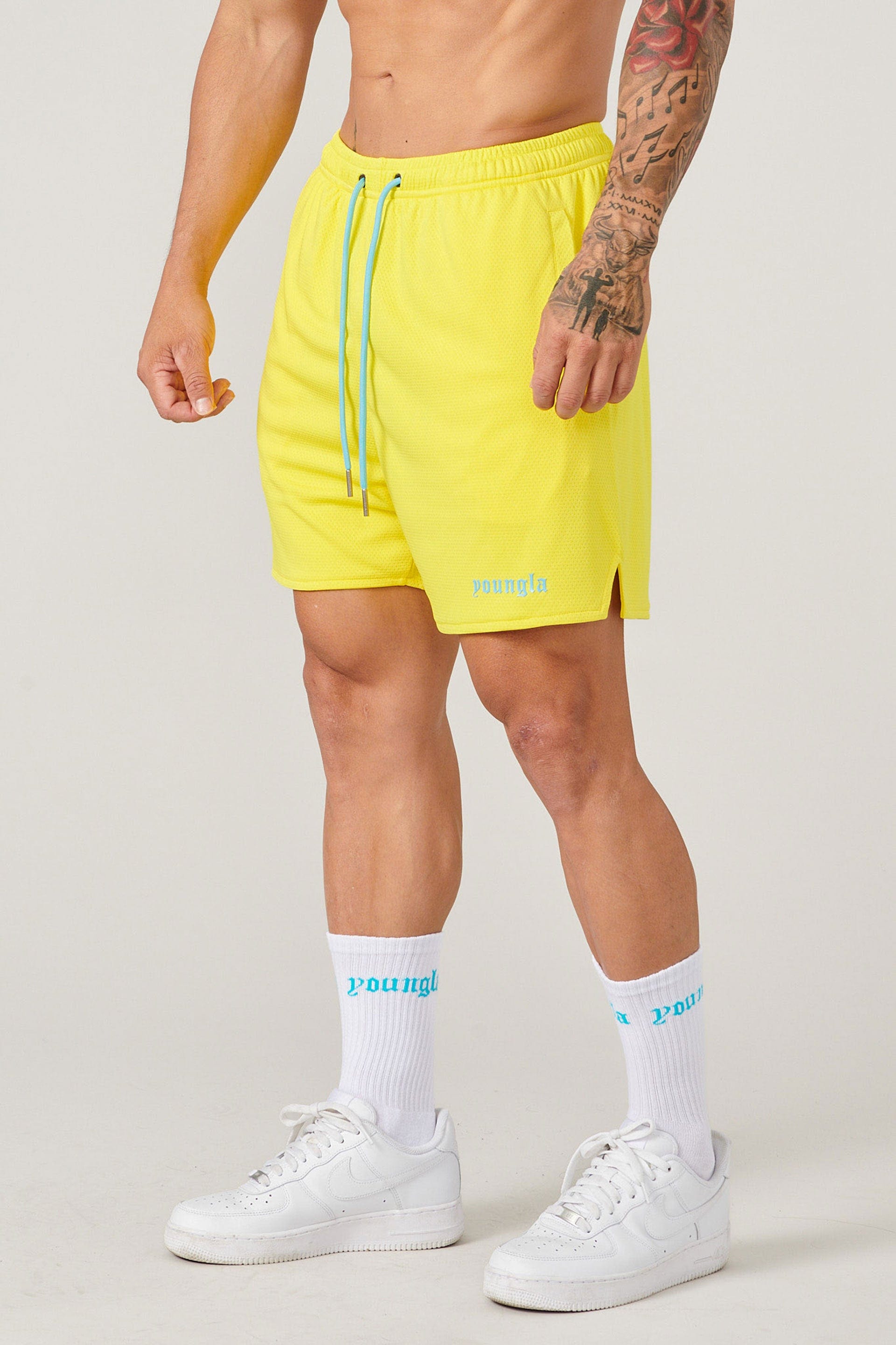 YoungLA 134 Game-Time Shorts & Socks Set Yellow