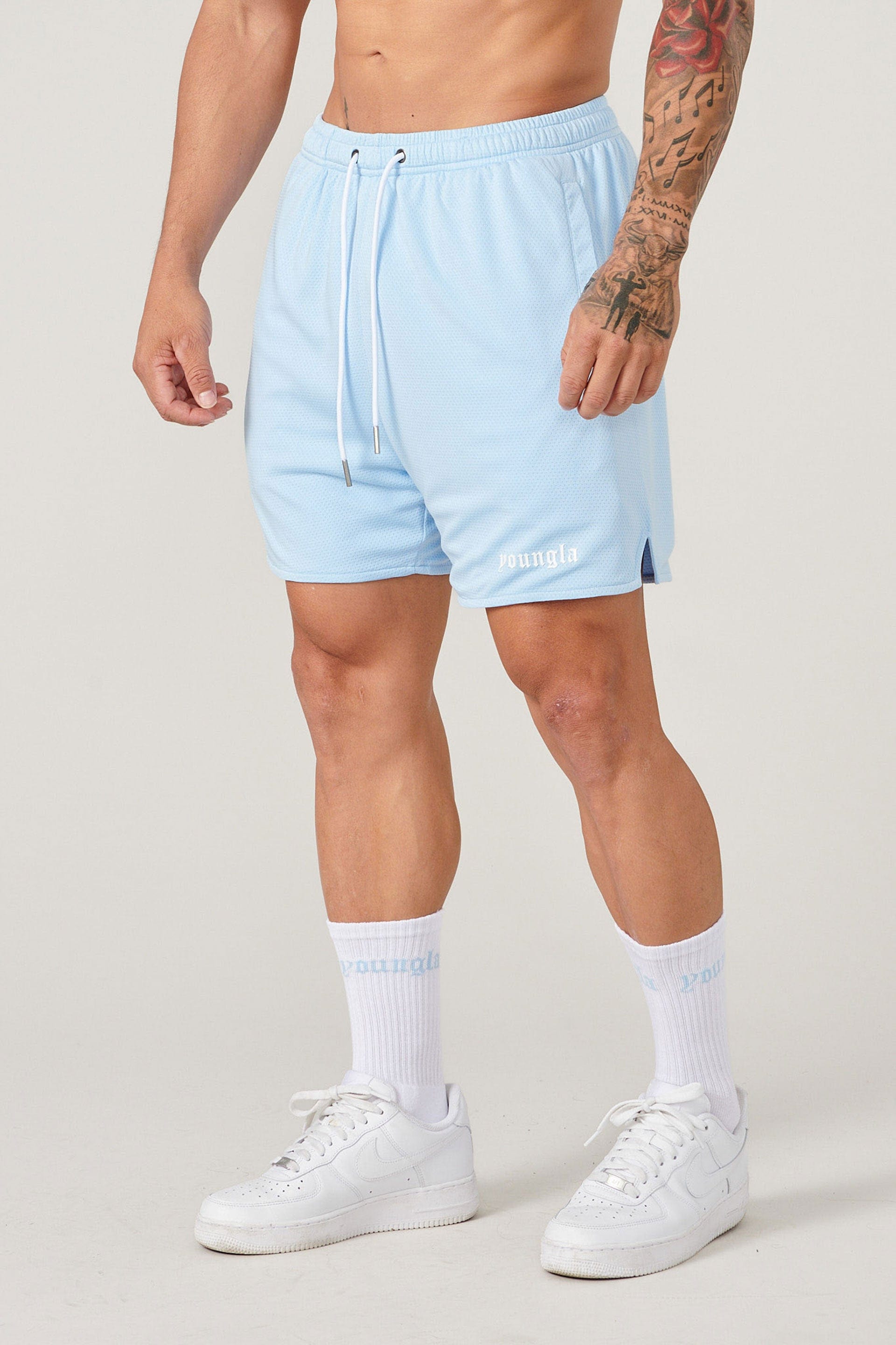 YoungLA 134 Game-Time Shorts & Socks Set Carolina Blue