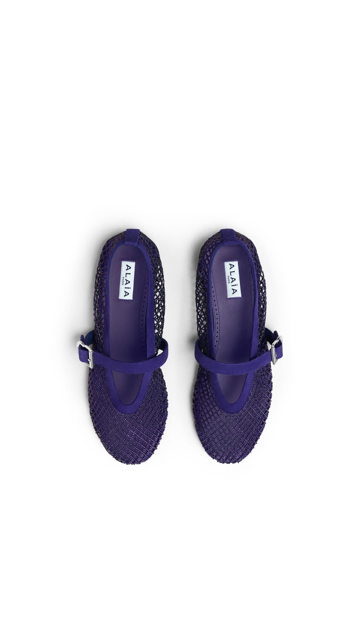 Alaïa Ballet Flats In Strass Fishnet