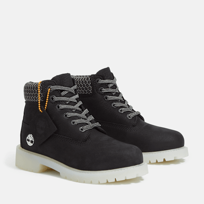 Youth Timberland Premium 6-Inch Waterproof Boot Black Nubuck