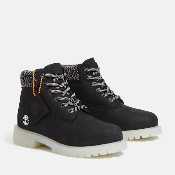 Youth Timberland Premium 6-Inch Waterproof Boot Black Nubuck