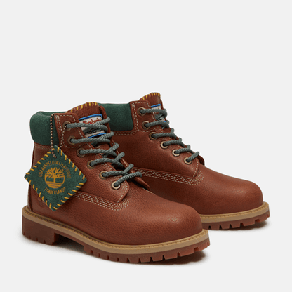 Youth Timberland Premium 6-Inch Waterproof Boot Rust Full-Grain