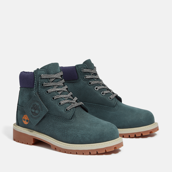 Youth Timberland Premium 6-Inch Waterproof Boot Dark Green Nubuck