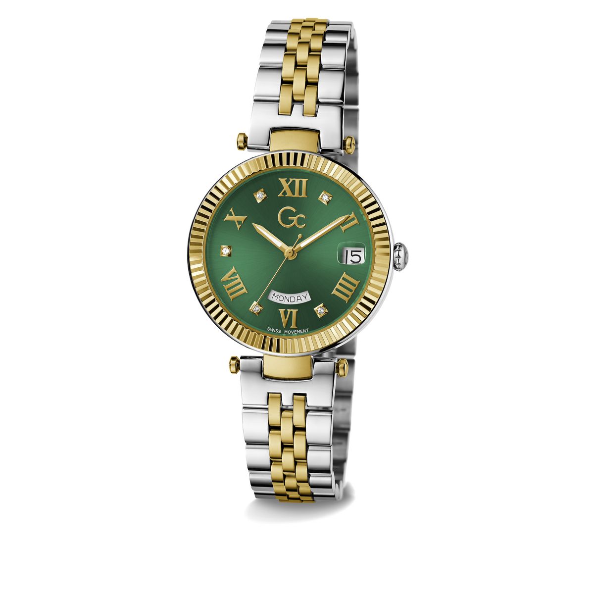 Gc Flair Green Round Dial Quartz Analog Women Watch Z01019L9MF