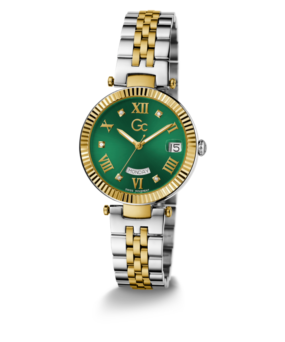 Gc Flair Green Round Dial Quartz Analog Women Watch Z01019L9MF