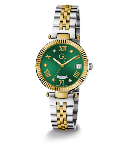 Gc Flair Green Round Dial Quartz Analog Women Watch Z01019L9MF