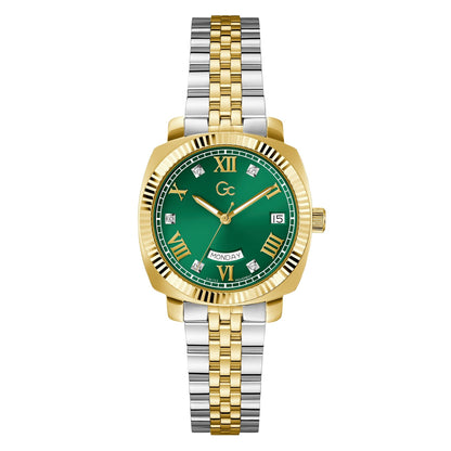 Gc Flair Green Square Dial Quartz Analog Women Watch Z44002L9MF