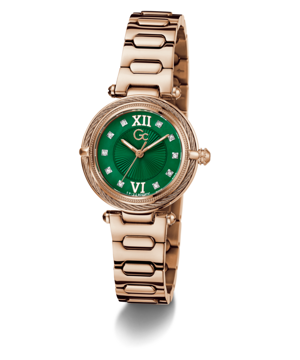 Gc Vogue Cable Green Round Quartz Women Watch Z57003L9